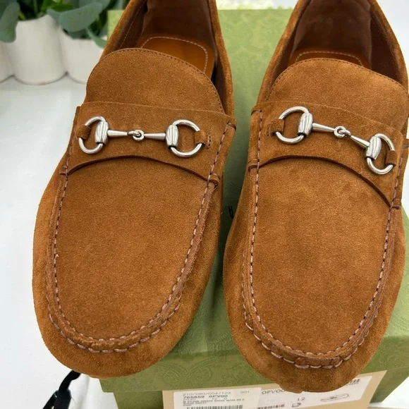 Men's Gucci brown suede horse bit driving loafers size 12 made in Italy - Picture 10 of 10